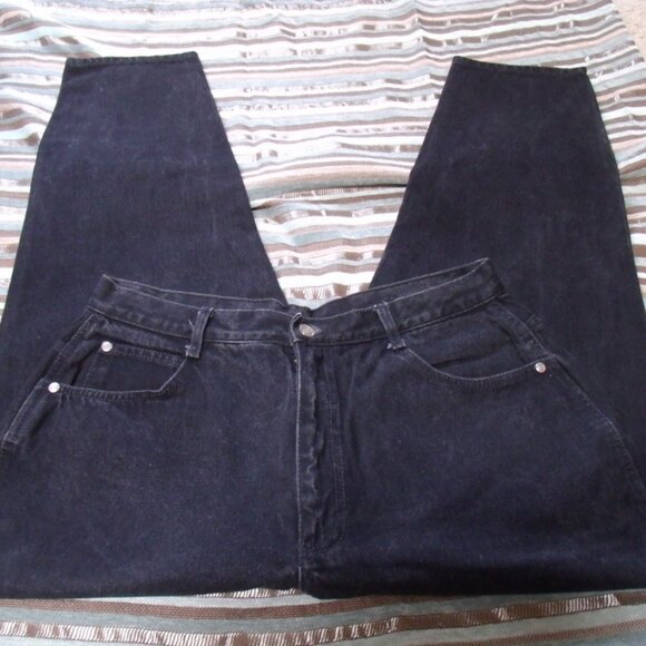 GITANO 1980’s Retro Vintage High Waisted Mom Jeans Black Medium Wash Sz 18 S - Picture 1 of 5